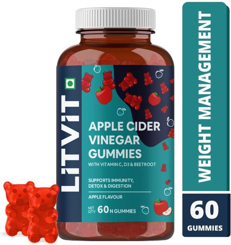 LITVIT Apple Cider Vinegar Gummies for Weight Loss ACV Gummies with