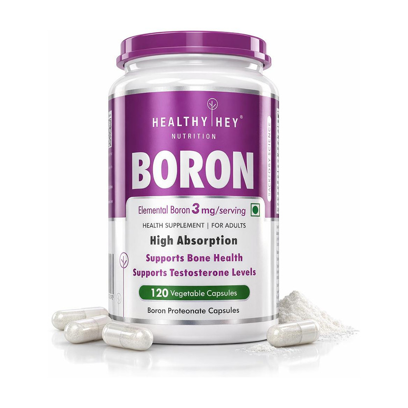 HealthyHey Boron - Advanced Chelated - 120 Veggie Capsules - Gluten Free, Non-GMO(120 Tablets)