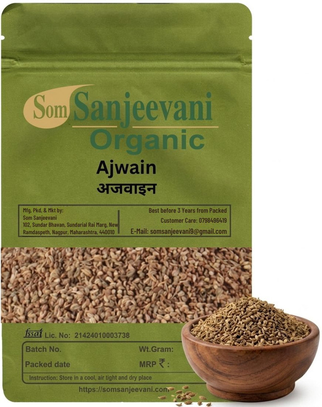 Som Sanjeevani Organic Ajwain Seeds -200g-For Digestion & Taste Enhancement-Natural-असली(200 g)