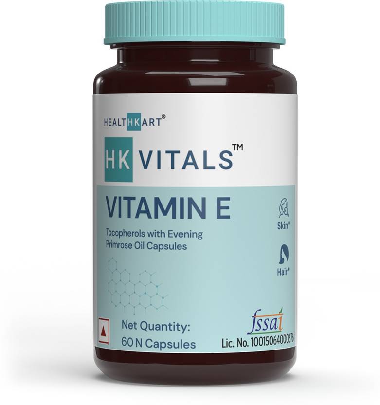 HEALTHKART HK Vitals Vitamin E Capsules for Face and Hair, Controls
