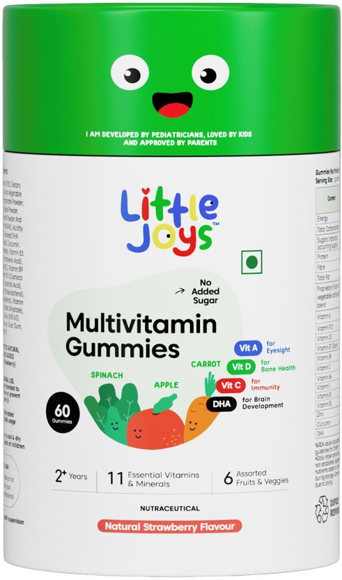Little Joys Multivitamin Gummies for Kids | Strawberry Flavour(60 No)