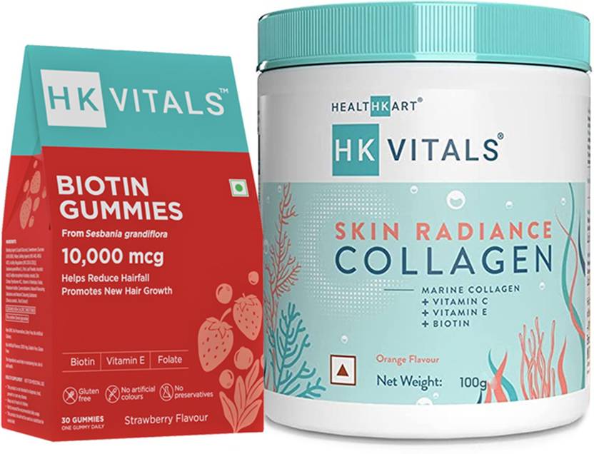 HEALTHKART HK Vitals Skin Radiance Collagen Supplement, Orange, 100 g