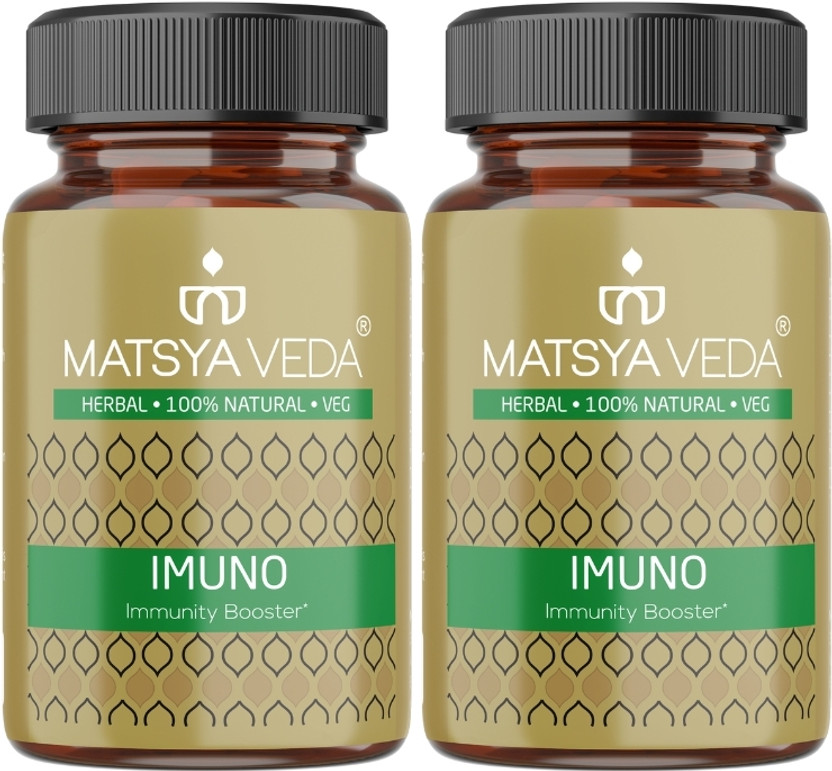 MATSYAVEDA Imuno: Immunity Booster with Herbal Ingredients(2 x 60 Capsules)