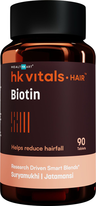 HEALTHKART HK Vitals Biotin, High Strength Supplement for Hair Growth, Skin & Nails Health(90 Tablets)