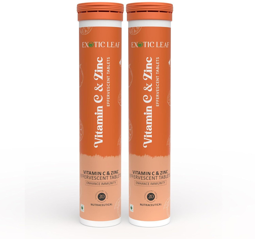 EXOTIC EXOTIC LEAF Vitamin C and Zinc Immunity Booster 40 Effervescent Tablets Enriched and zinc(2 x 20 No) - Flipkart Deal