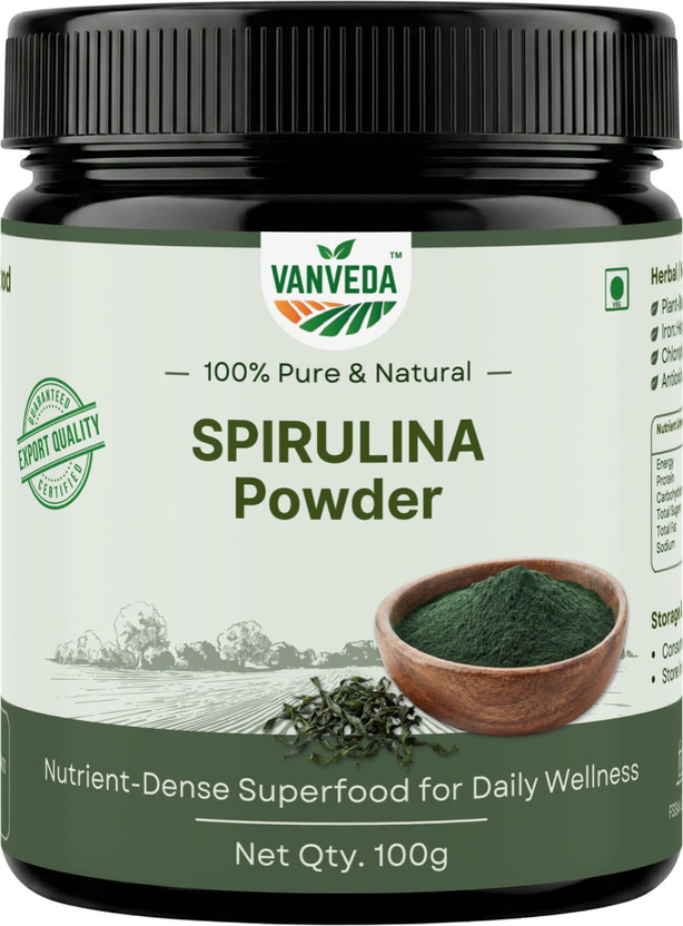 Vanveda 100% Organic Spirulina Powder | Spirulina Powder Herbal Nutritional Powder(100 g)