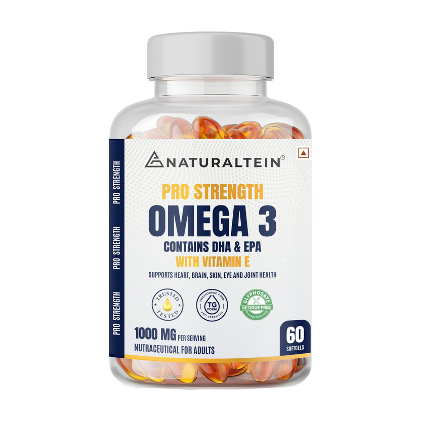 NATURALTEIN NATURALTEIN Omega 3 Single Strength|1000 mg Fish Oil per Softgel|180mg EPA & 120mg DHA(60 Capsules) - Flipkart Deal