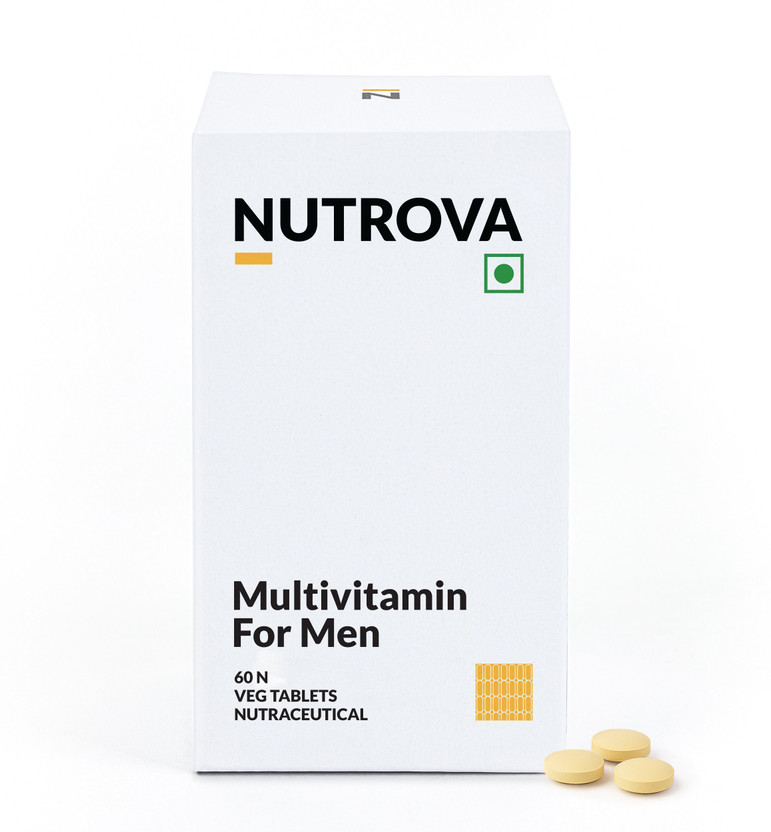NUTROVA Multivitamin for Men | CoQ10 & Lycopene for Energy, Immunity & Recovery(60 Tablets)