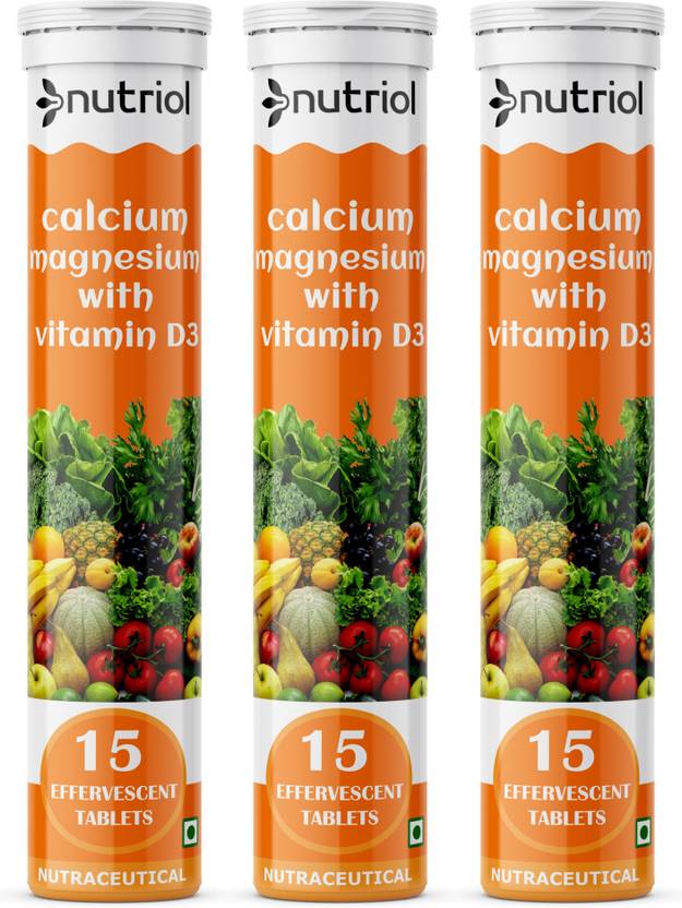 Nutriol Calcium Magnesium with Vitamin D3 45 Effervescents Tablets