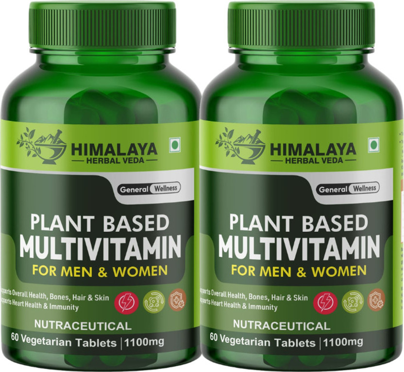 HIMALAYA HERBAL VEDA Plant Based Multivitamin Capsules For Men & Women | Energy, Immunity & Health(2 x 60 Capsules)