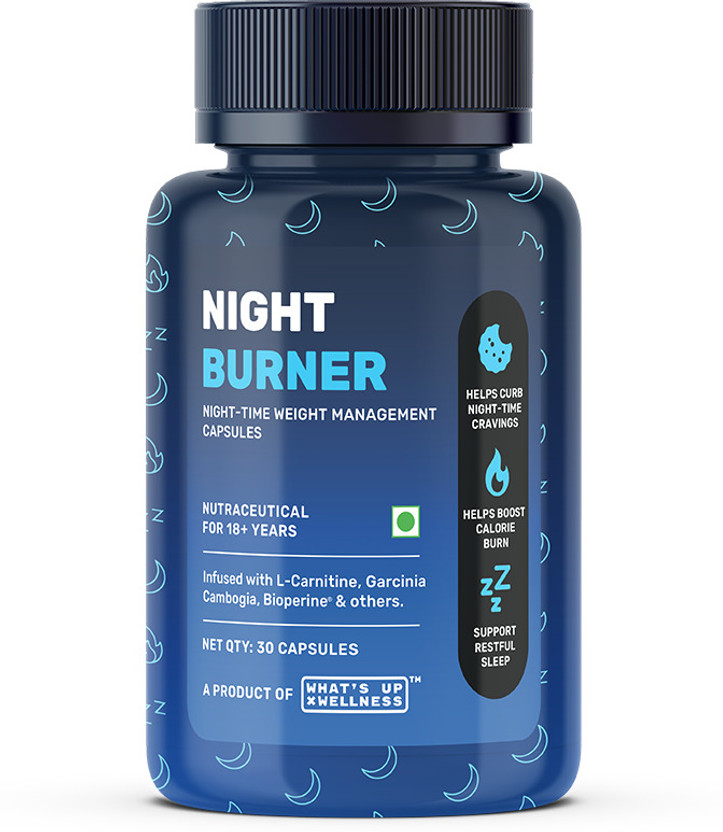 What's Up Wellness Night Burner Weight Loss Capsules with L-Carnitine | Fat Burner(30 Capsules)