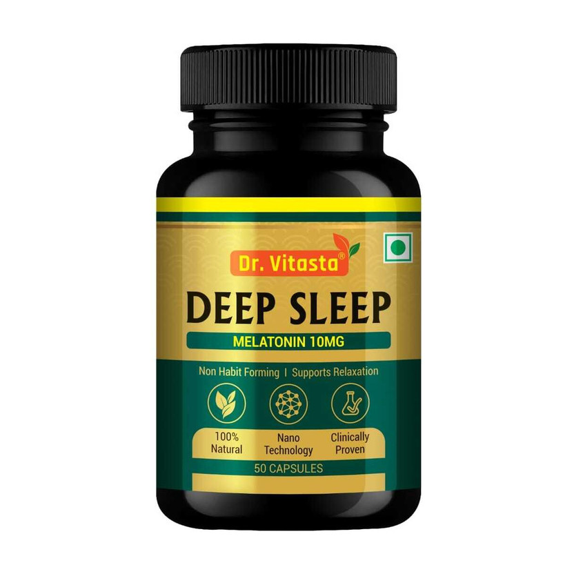 Dr.Vitasta Deep sleep,Sleeping Pills with & Added Herbs for Sound sleep(50 Capsules)