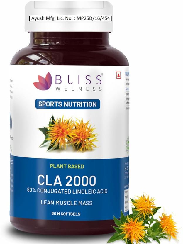 Bliss Welness CLA 2000 (Conjugated Linoleic Acid) Lean Muscle Build Sport Supplement(60 No)