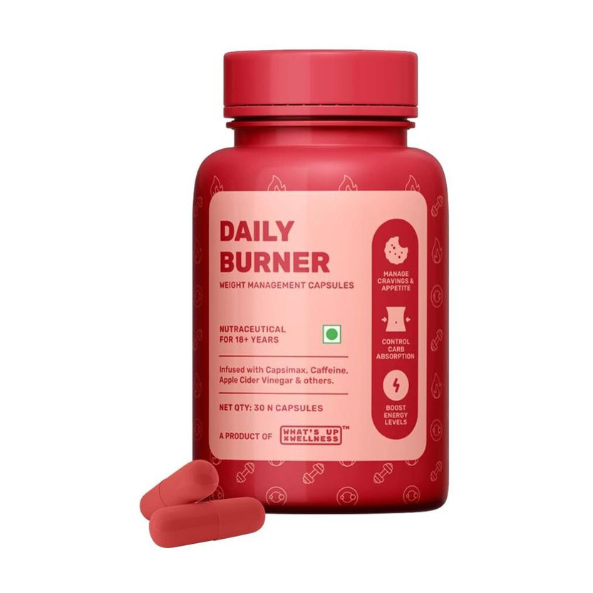 Flipkart What's Up Wellness Daily Burner Weight Loss Capsules with ACV & L-Carnitine | Fat Burner |(30 Capsules) - Flipkart Deal