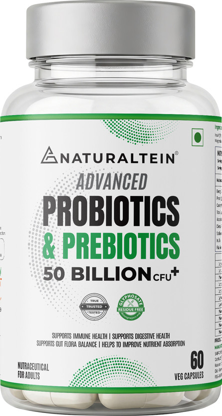 NATURALTEIN Advanced Probiotics & Prebiotics 50 Billion CFU(60 Capsules)
