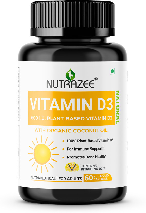 Nutrazee Vegan Vitamin D3 Supplement Cholecalciferol(60 Capsules)