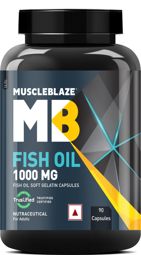 MUSCLEBLAZE Omega 3 Fish Oil 1000 mg (180mg EPA and 120mg DHA)(90 Capsules)
