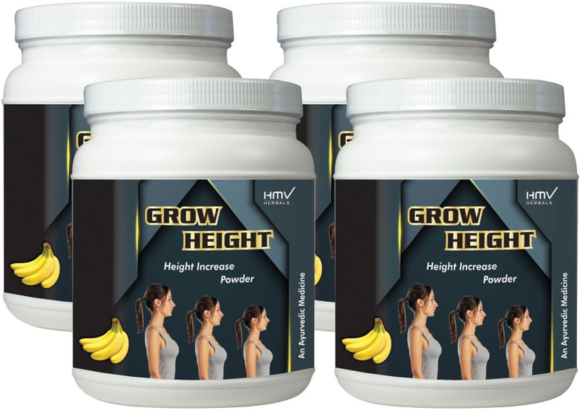 HMV Herbals Grow Height- Height Growth Herbal Powder (Banana Flavor)(4 x 0.1 kg)