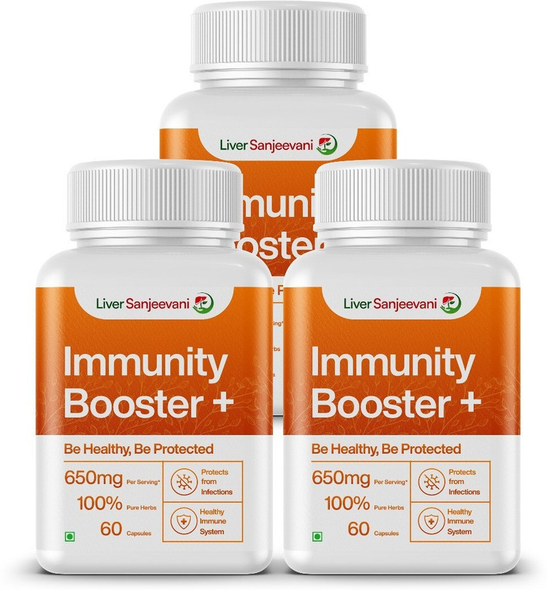 Liver Sanjeevani Immunity Booster Capsule for Men & Women with Natural, Amla, Giloy, Tulsi(3 x 30 Tablets)