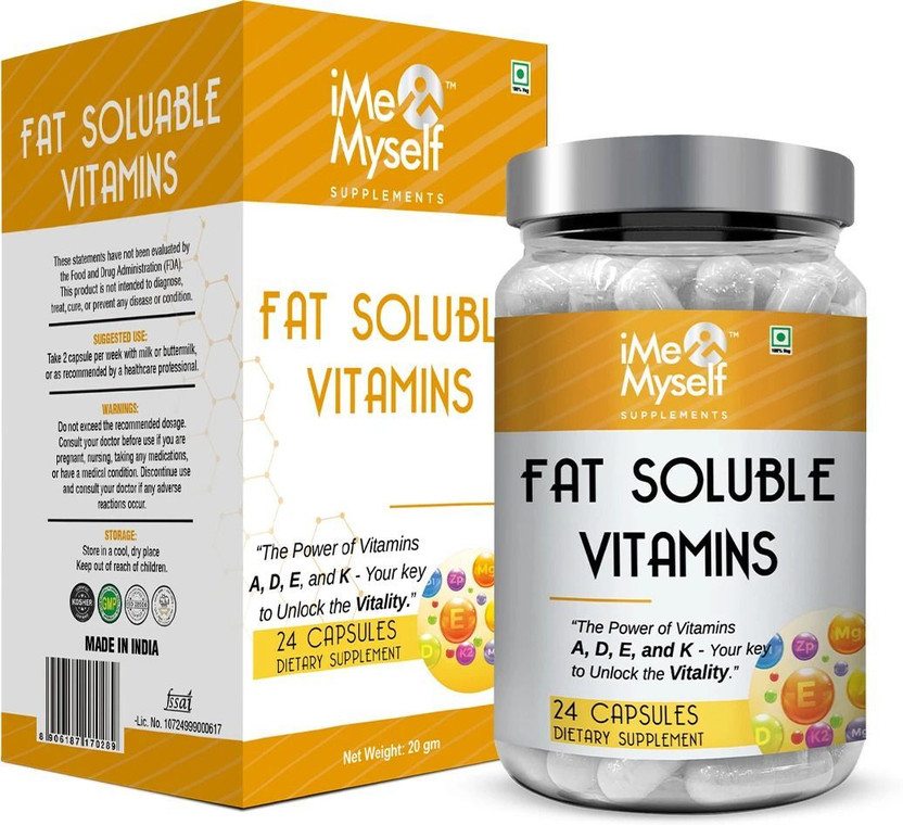 iMeMyself Fat-Soluble Vitamin A, D, E, K Capsules |24 Count |for Wellness(24 Capsules)