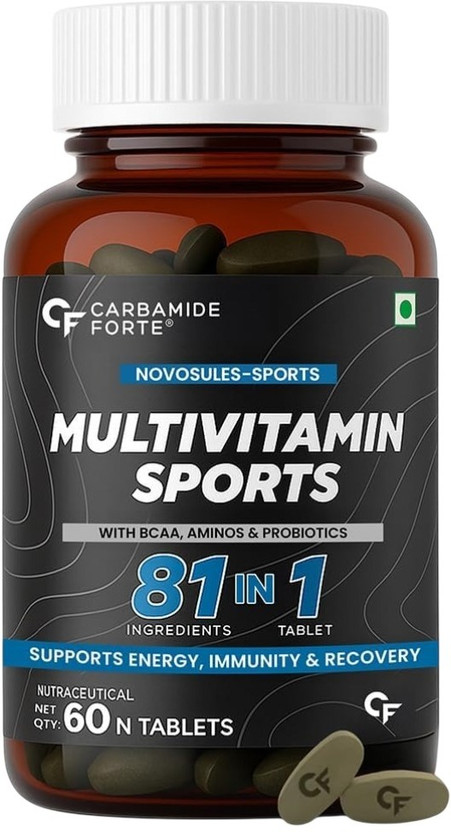 CARBAMIDE FORTE Multivitamin for Men - Sports Multivitamin Tablets with 81 Ingredients(60 Tablets)