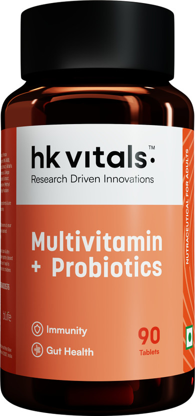hk vitals Multivitamin with Probiotics | With Vitamins C, B, D & Zinc(90 Tablets)