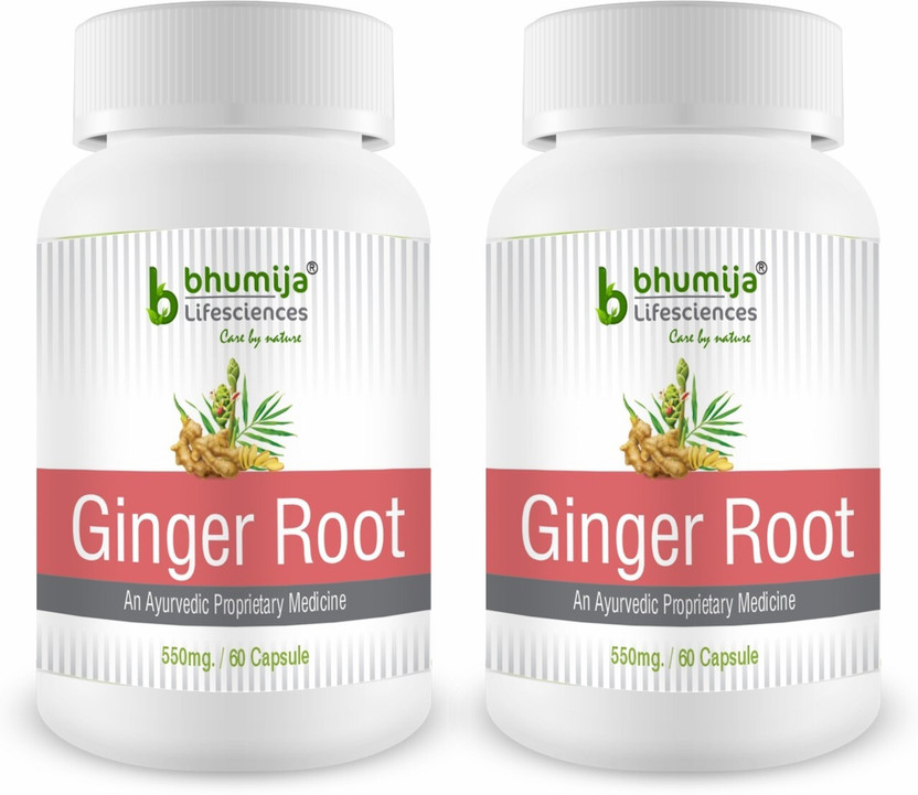Bhumija Lifesciences Ginger Root Capsules 60's - (Pack of Two)(2 x 60 No)