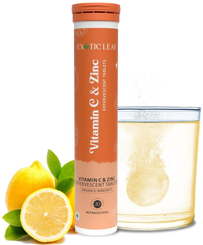 EXOTIC EXOTIC LEAF Vitamin C and Zinc Immunity Booster 20 Effervescent Tablets | Enriched with Amla(20 No) - Flipkart Deal