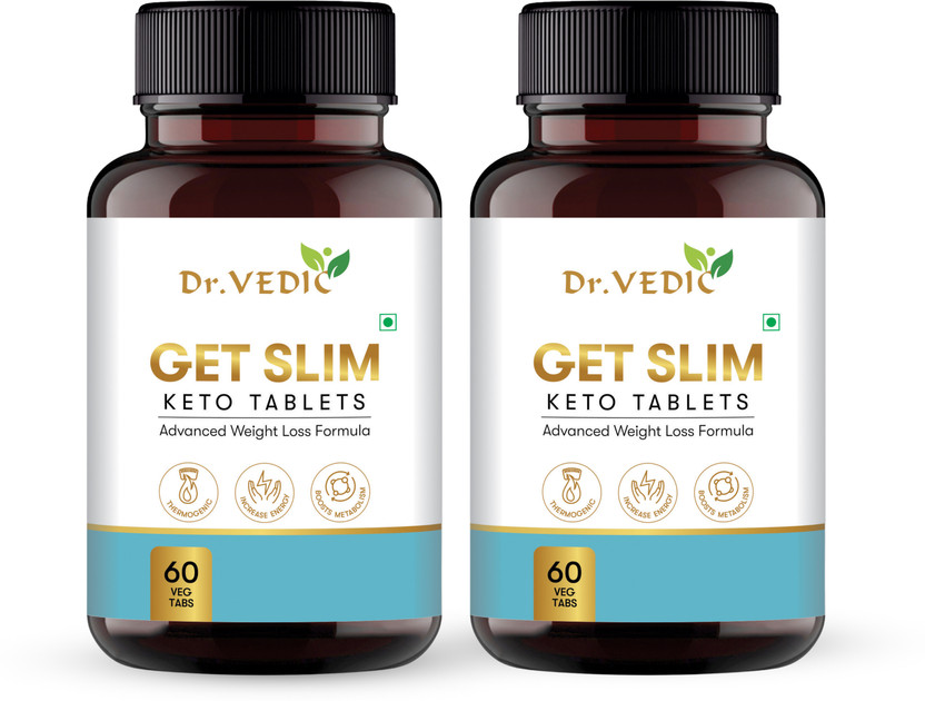 Dr.Vedic Keto Fat Burner Tablets | Supports Keto Diet & Weight Management(2 x 60 Tablets)