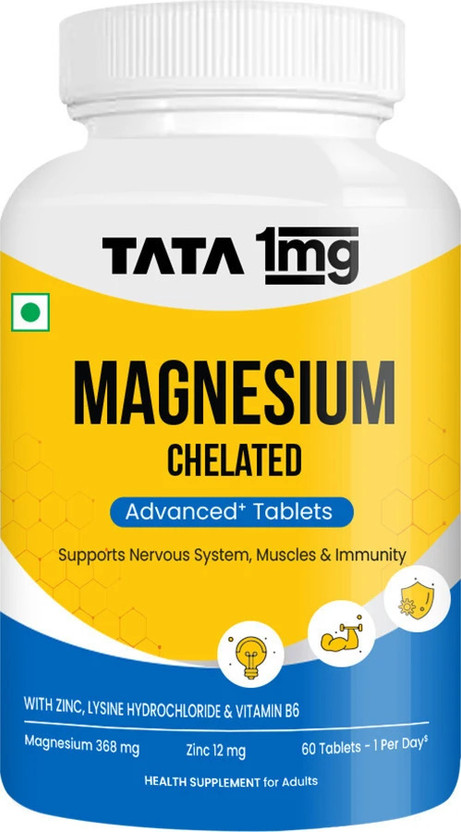 TATA 1mg Chelated Magnesium Plus Tablet with Zinc(60 Tablets)