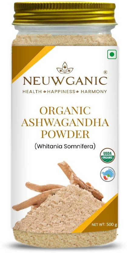 Neuwganic Organic Ashwagandha Powder (Root) - Important for Vitality & Strength Pack of 1(500 g)