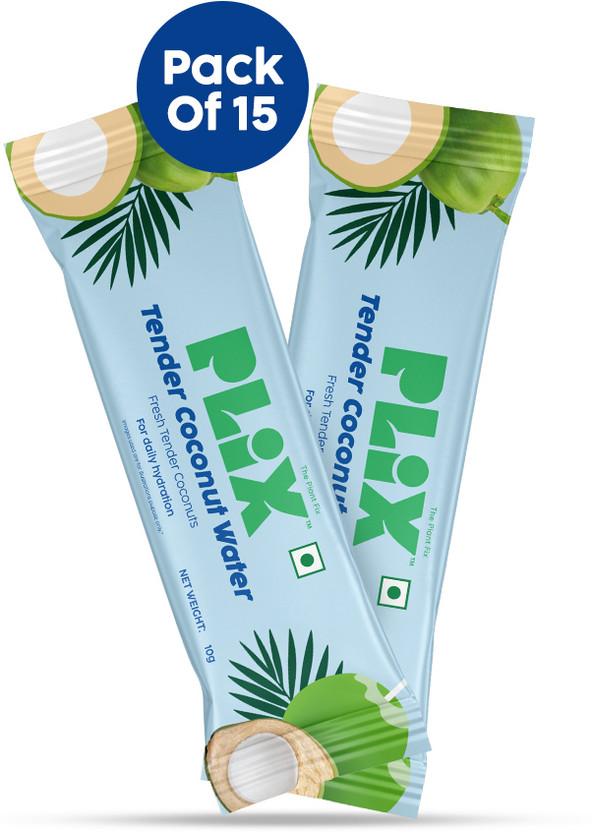 The Plant Fix Plix Tender Coconut Water Premix Powder with Natural Electrolytes for Instant Energy Sports Drink(15x10 g, Coconut Flavored)