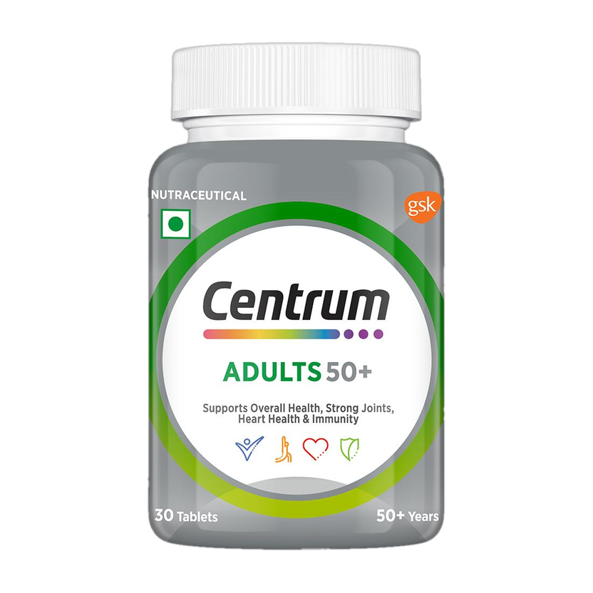 Centrum Adult 50+|Supports Overall Health|World's No.1 Multivitamin(30 No)