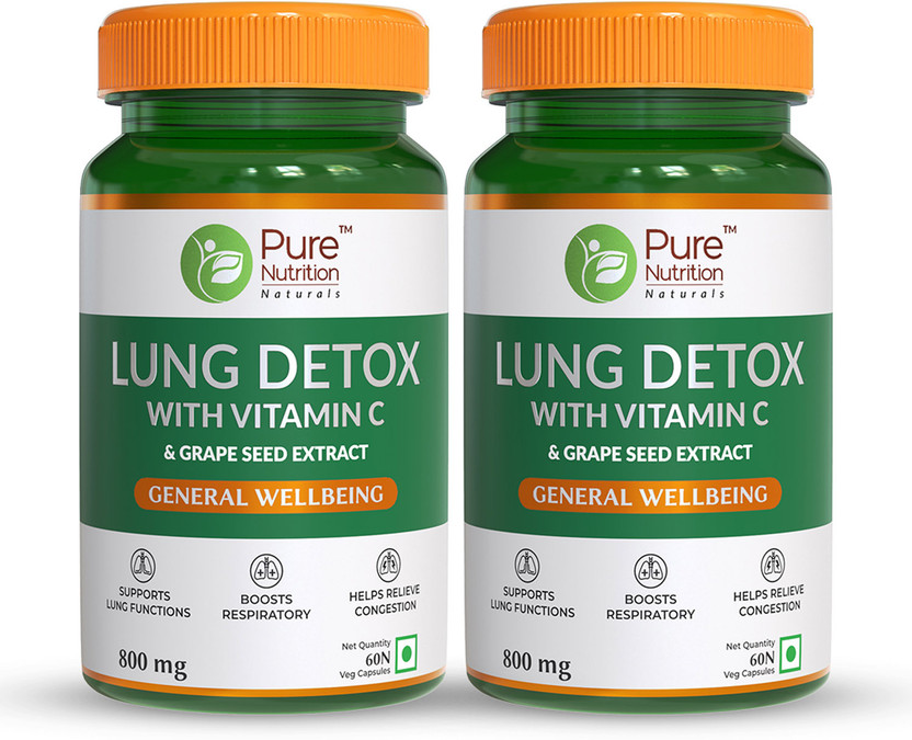 Pure Nutrition Lung Detox: Nettle and Vasaka Leaf for Lung Cleansing and Immune Support(2 x 60 Capsules)