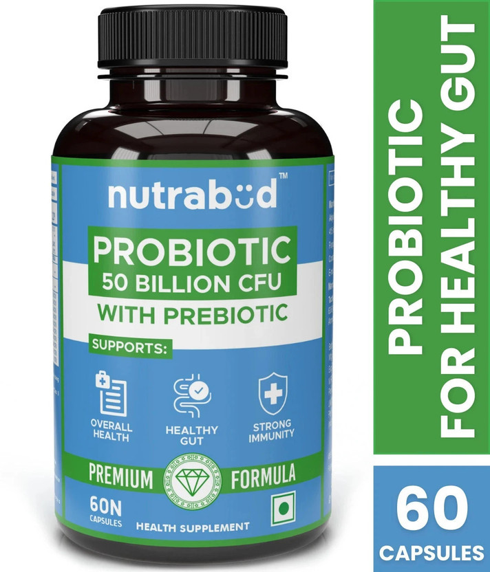 Nutrabud Probiotic Supplement 50 Billion CFU for Men & Women - 20 Strains(60 Capsules)
