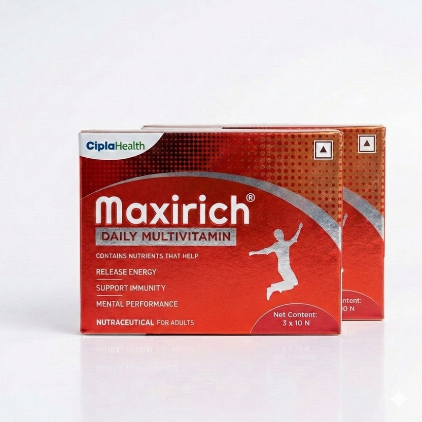 Maxirich Daily Multivitamin for Adults: Energy, Immunity & Focus(6 x 10 Capsules)