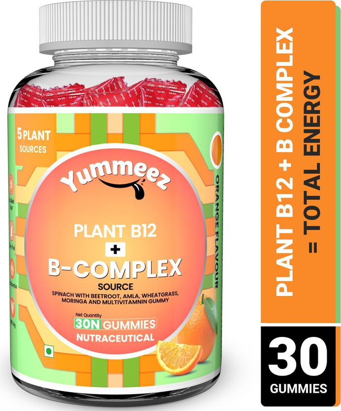 NATURYZ Plant B12+B Complex Multiviatmin Supplement for Men,Women | Energy, Immunity(30 No)