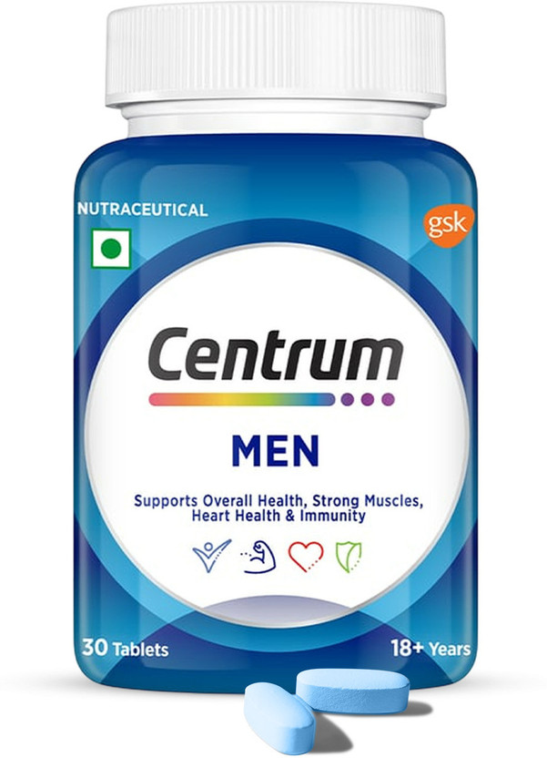Centrum Men|Supports Overall Health (Veg) | World's No.1 Multivitamin(30 Tablets)
