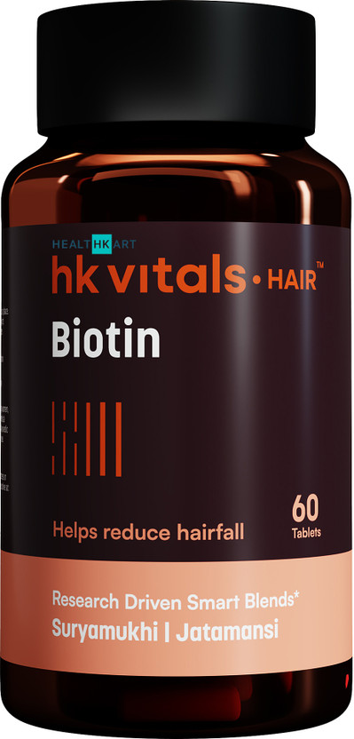 HEALTHKART HK Vitals Biotin, High Strength Supplement for Hair Growth, Skin & Nails Health(60 Tablets)