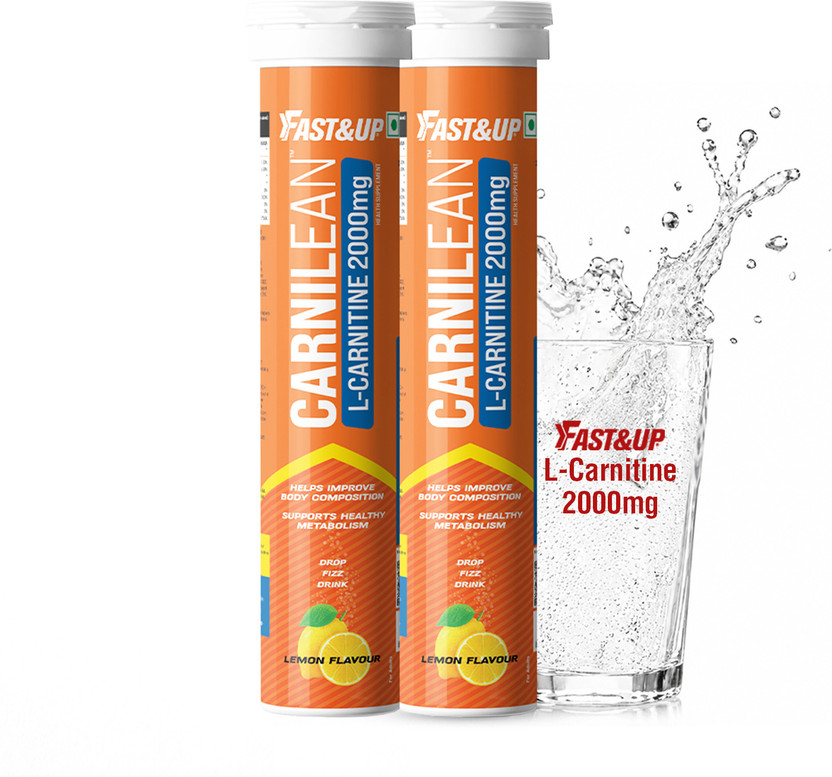 Flipkart FAST&UP L-Carnitine Tartrate 2000mg, Helps Convert Fat into Energy, Lemon Flavor(2 x 20 Tablets) - Flipkart Deal