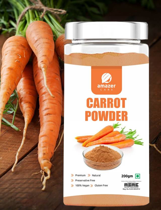 Amazer Care Carrot Powder For Healthy Eye Vision/Immune System/Skin