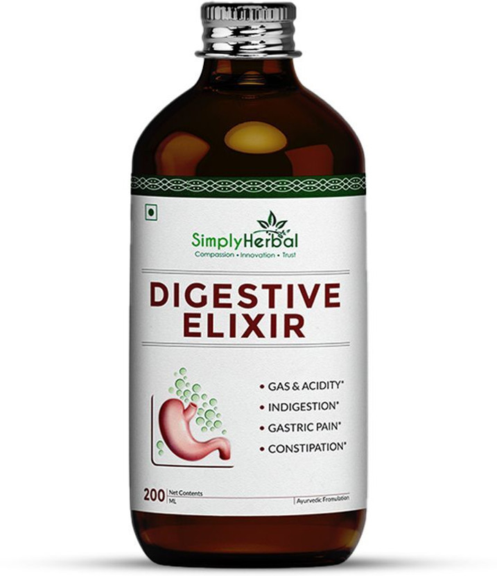Simply Herbal Digestive Syrup, Tonic Enriched With 37 Digestion Enzymes for Acidity & Bloating(200 ml)