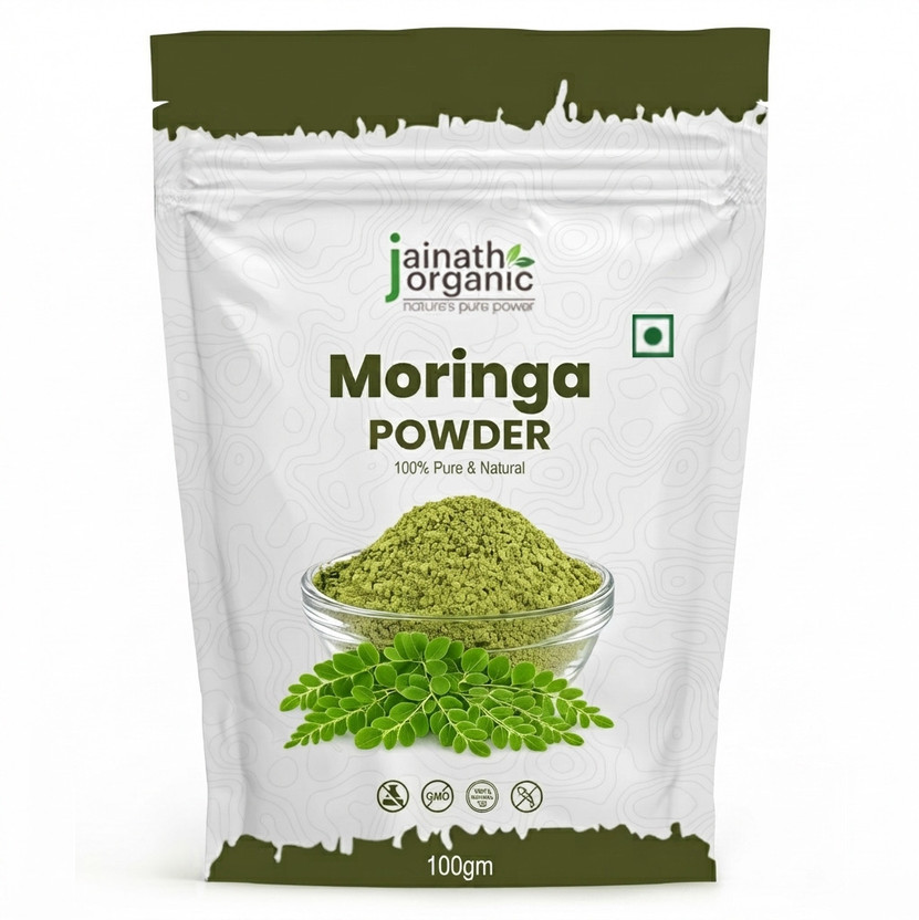Jainath Organic Organic Moringa Powder – 100% Pure, Natural Superfood for Blood Sugar Support(100 g)