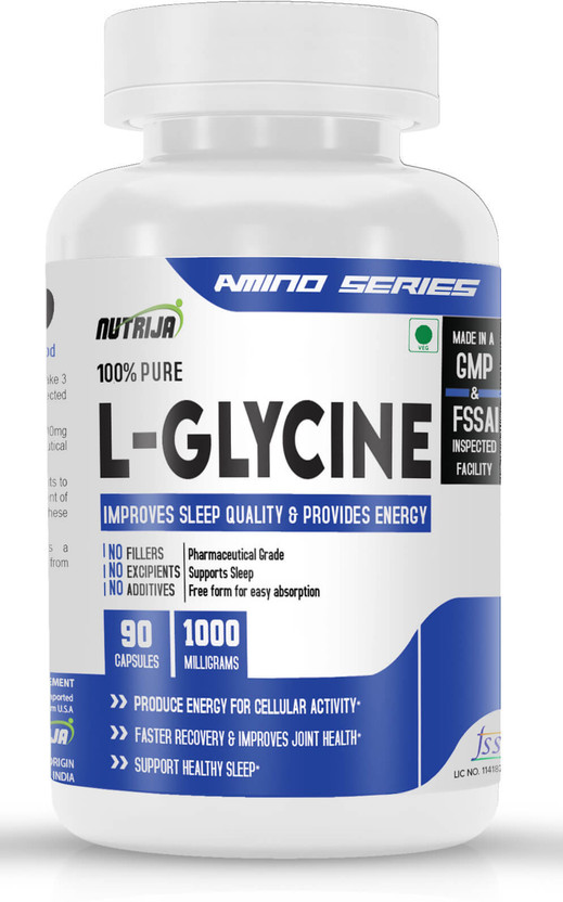 NutriJa L-Glycine 1000mg Capsules - Support Healthy Sleep | Faster Recovery(180 Capsules)