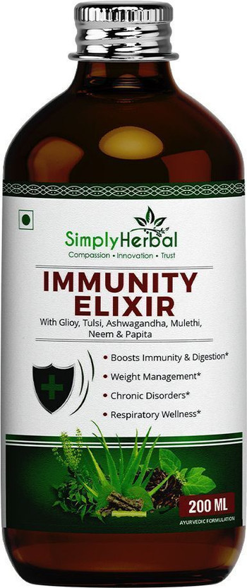Simply Herbal Super Immunity Booster Syrup Enriched with Giloy, Neem, Tulsi, Papita & Aloevera(200 ml)