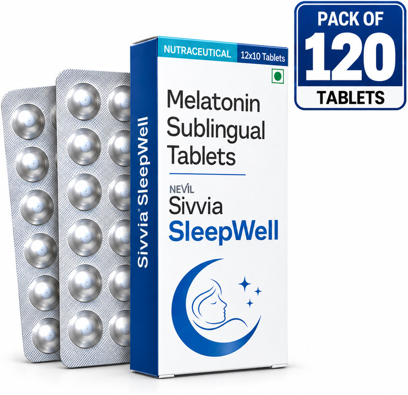 Nevil Melatonin 5mg Sleep High Sublingual Tablets for Fast Sleep(12 x 10 Tablets)