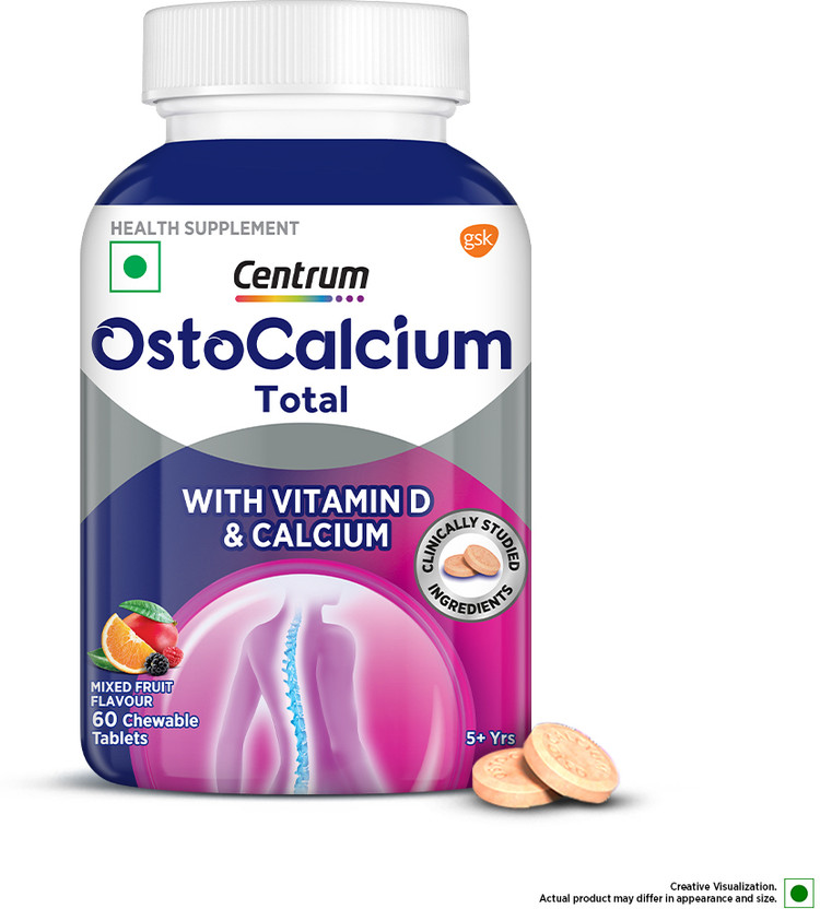 Centrum OstocalciumTotal | Vit D & Calcium to support Strong Bones-60s(60 Tablets)