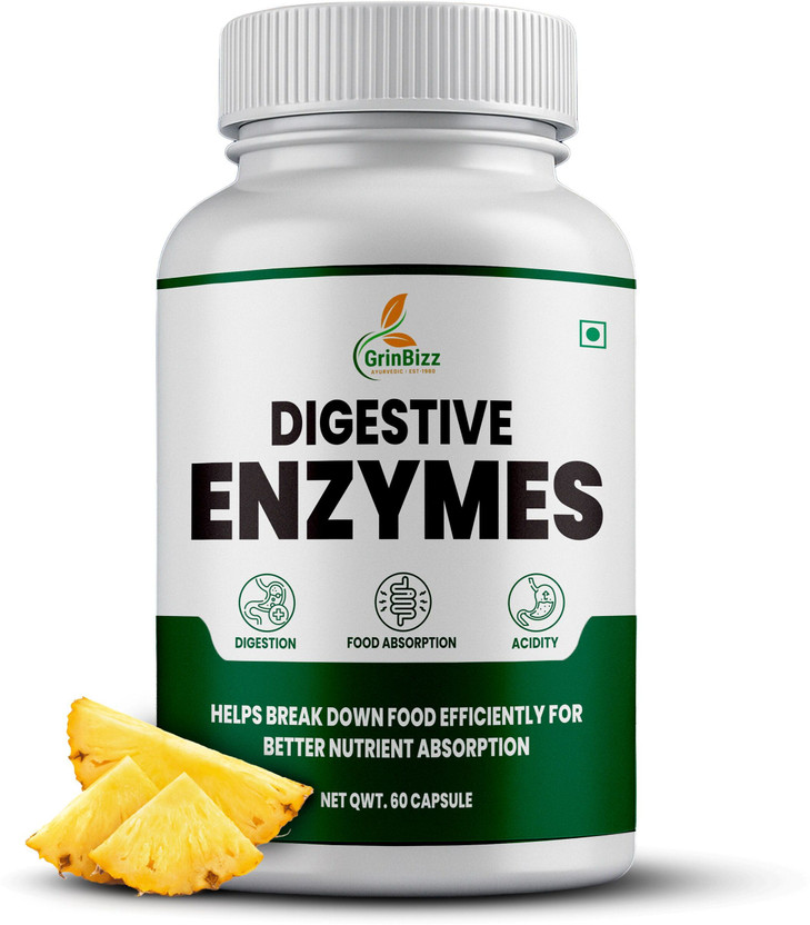 grinbizz grinbizz Digestive Enzymes with Bromelain | Digestive Support Capsule(60 Capsules) - Flipkart Deal