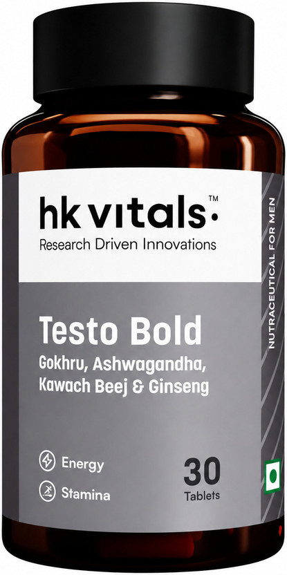 hk vitals Testo Bold | Testosterone Booster for Men| For Energy, Stamina, & Strength(30 Tablets)