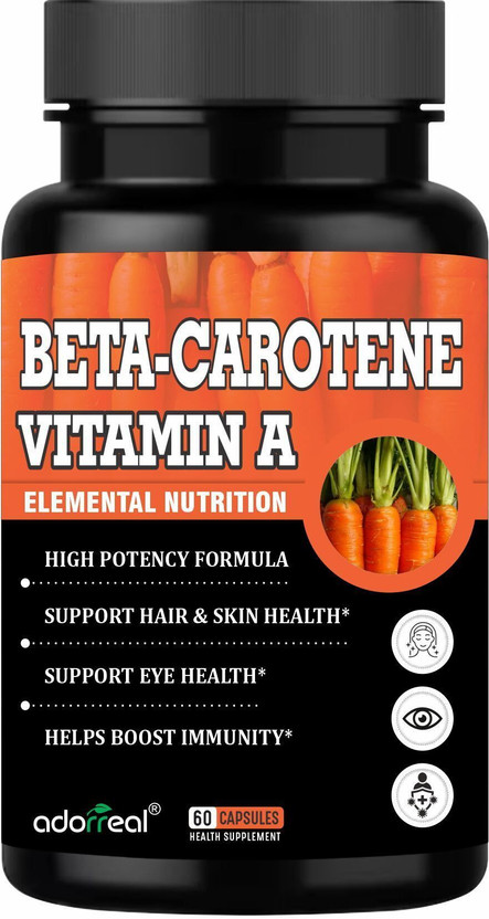 Adorreal Beta-Carotene Capsules Vitamin A Supplement(60 Capsules)